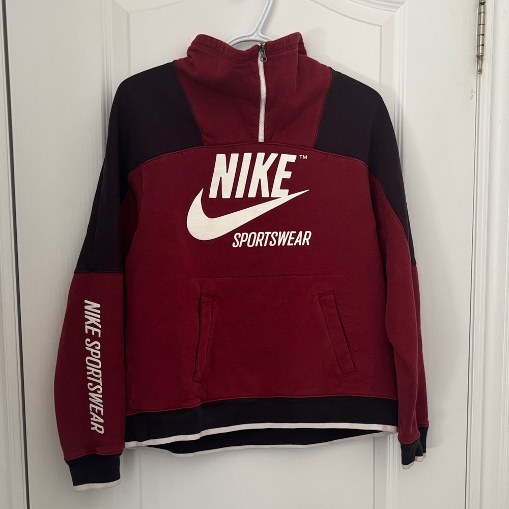 Nike Maroon Funnel Neck Pullover
